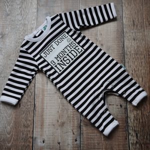 Lazy Baby 'Just Done 9 Months Inside' Newborn Baby Grow
