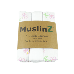 MuslinZ 3 Pack Muslin Squares 70x70cm – Flowers