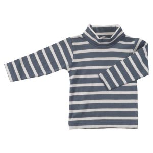 Polo Neck Top Breton Stripe Deep Blue from Pigeon Organics