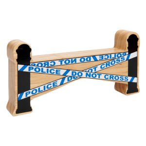 Blue and White Police Barrier