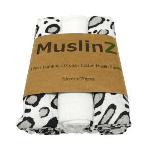 MuslinZ 3 Pack Muslin Squares 70x70cm – Leopard Print