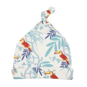 Knotted Hat in Toucans - Orange