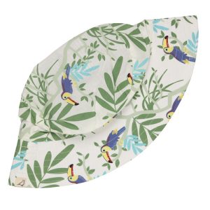 Reversible Sun Hat - Toucans in Blue