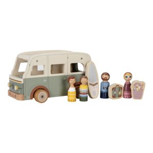 Little Dutch FSC Wooden Car Vintage Camper Bus with Toy Figures