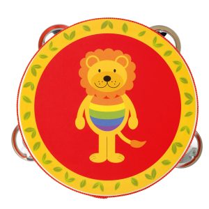 Lion Wooden Tambourine - Children's Musical Instrument