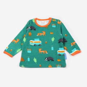 Organic Campervan Print Long Sleeved T-Shirt from Toby Tiger