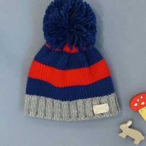 Red and Blue Striped Bobble Hat from Blade and Rose