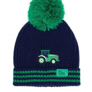 Lighthouse Bobble Cable Knit Hat - Green Tractor
