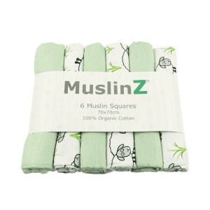 MuslinZ 6 Pack Organic Cotton Muslin Squares 70x70cm – Sheep